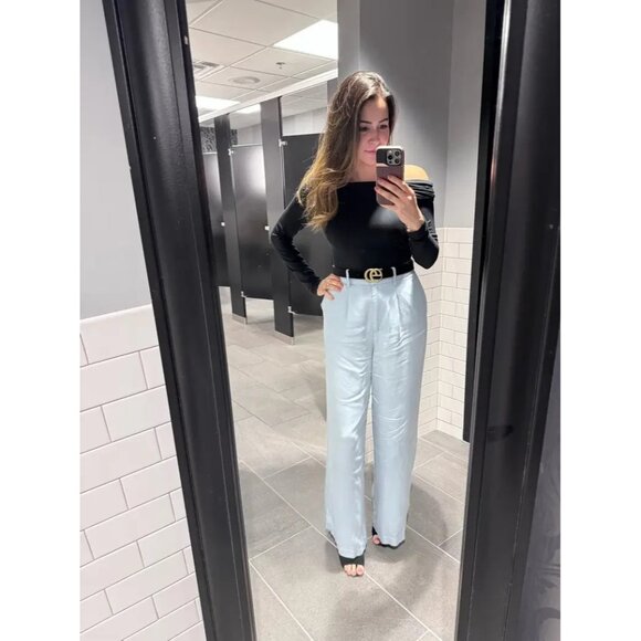 Rosetta Getty Light Blue Wide Leg Pants Size 4 | Designer Women’s Trousers - Picture 6 of 16